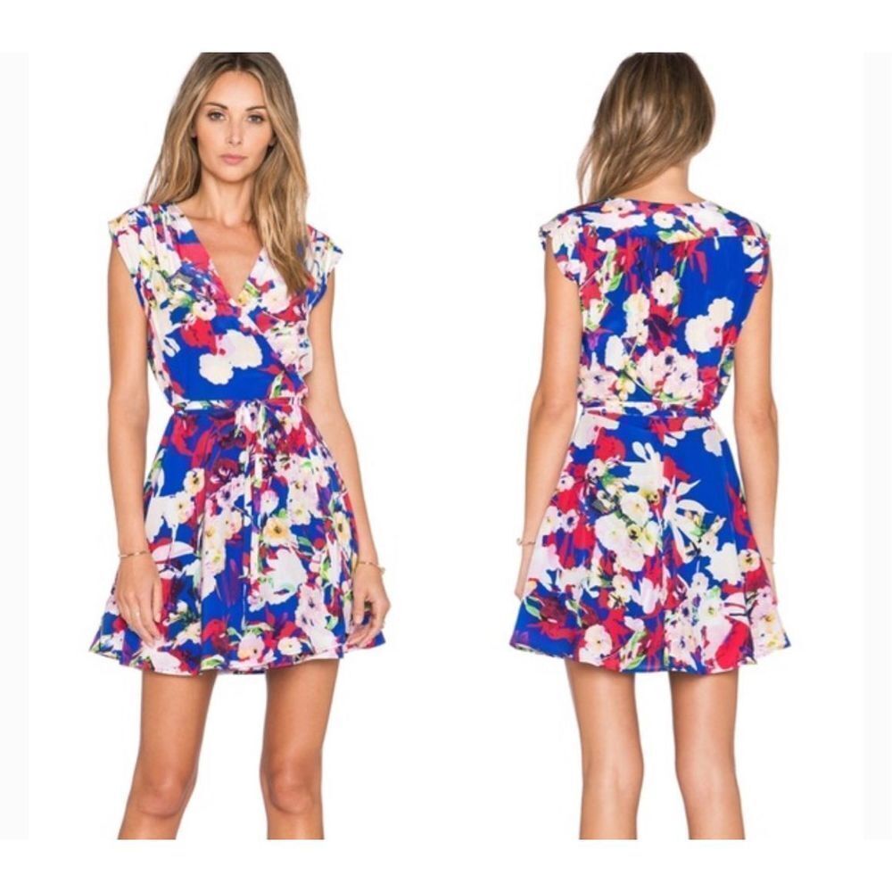 Yumi Kim soho mixer silk dress in vermillion blooms